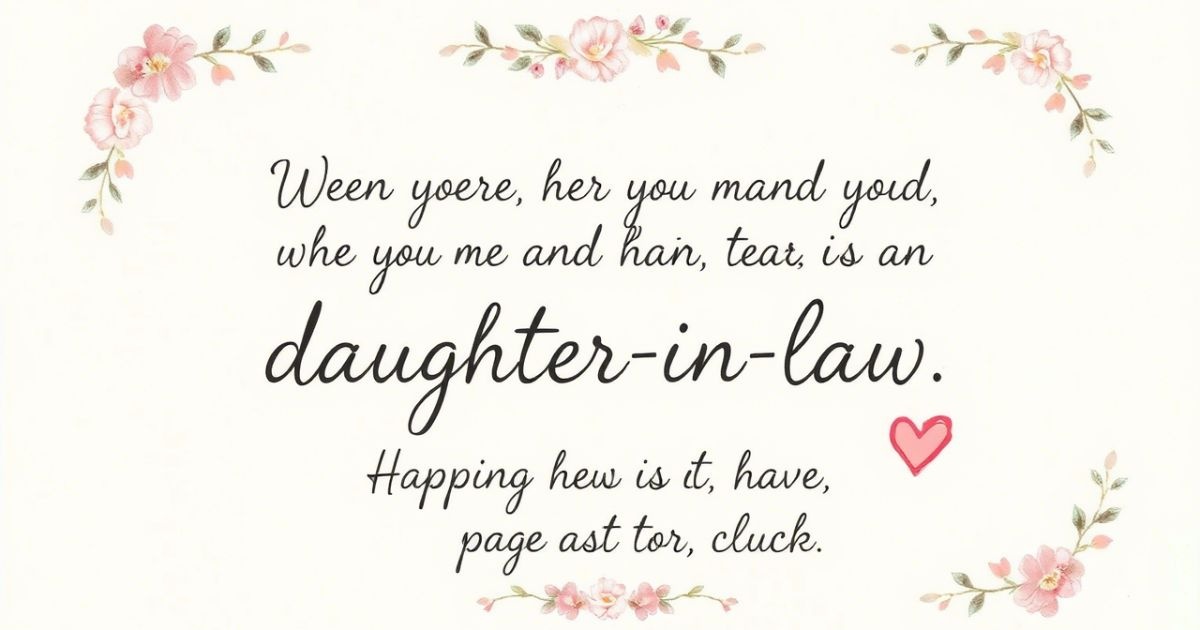 75+ Heart Touching Messages for My Daughter-in-Law